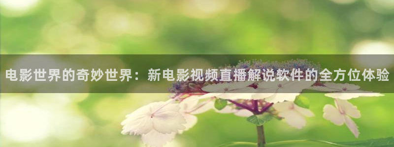 樱花视频网站在线观看：电影世界的奇妙世界：新电影视频直播解说软件的全方位体验
